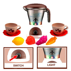Coo11 Home Appliances Kitchen Microwave Oven and Cooker Kit and Blender Toy for Kids, Kitchen Accessories Pretend Play Appliances Smoothie Maker Blender Toy for Kids