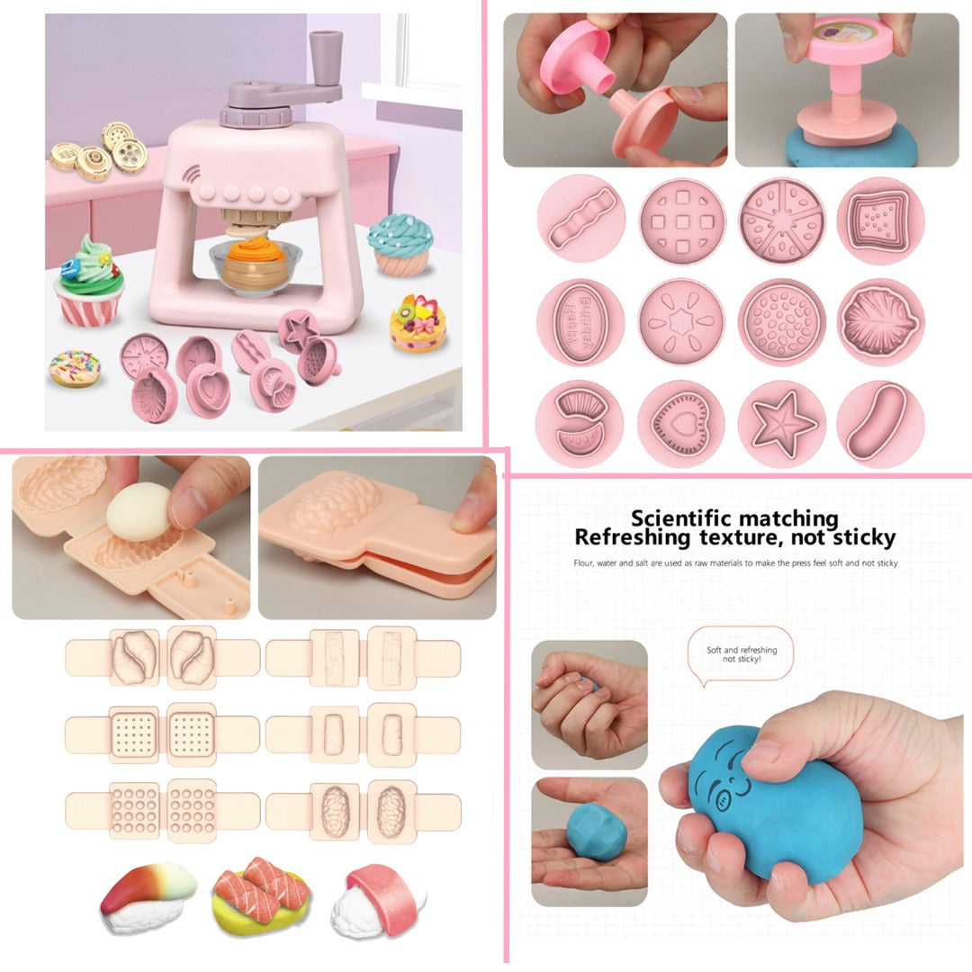 COO11 Set of 3 pack Kids DIY Ice Cream Themed Playdough Cutters Set & Clay Molds Rollers Molds Accessories Color Mud Art & Craft Educational Toys Gift Age 5+ (120 PCS Combo)