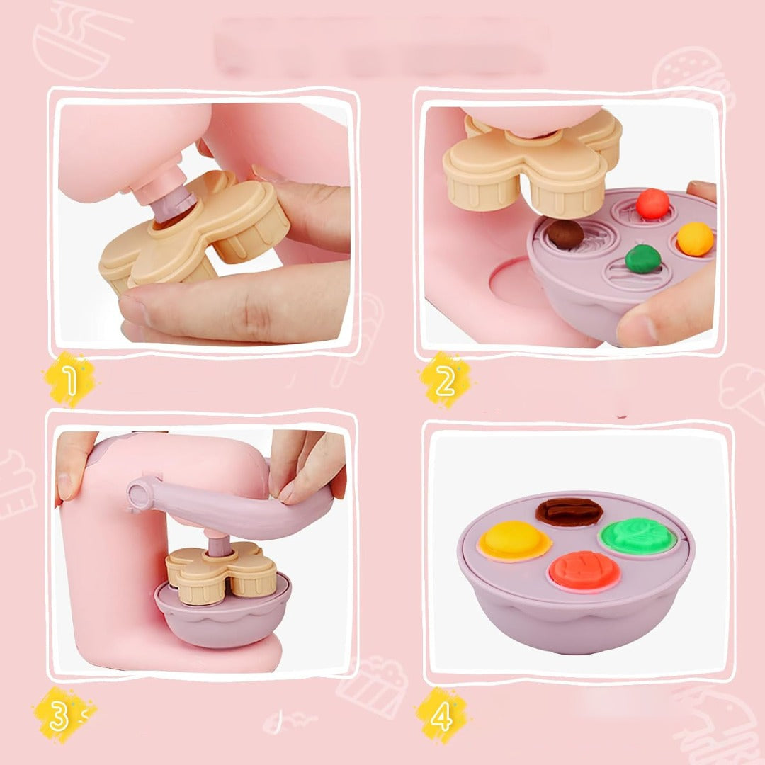 COO11 Set of 3 pack Kids DIY Ice Cream Themed Playdough Cutters Set & Clay Molds Rollers Molds Accessories Color Mud Art & Craft Educational Toys Gift Age 5+ (120 PCS Combo)