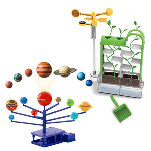 Sobebear Combo Pack- Planets Solar System Science Astronomy Space Planets Exploration Model Platinum Projector Toy with Garden Maze Planter Fun Science STEM Plant Growing for Girls & Boys Age 8+ Year