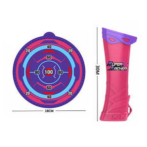 Coo11 Pack of 2 Bow and Arrow Full Indoor Outdoor Shooting Archery Toy Set for Kids, Lightweight Safe Durable 1 Bow 3 Arrows 1 Wall Mounted Target, for Boys Girls Ages 4-12, Pink Color