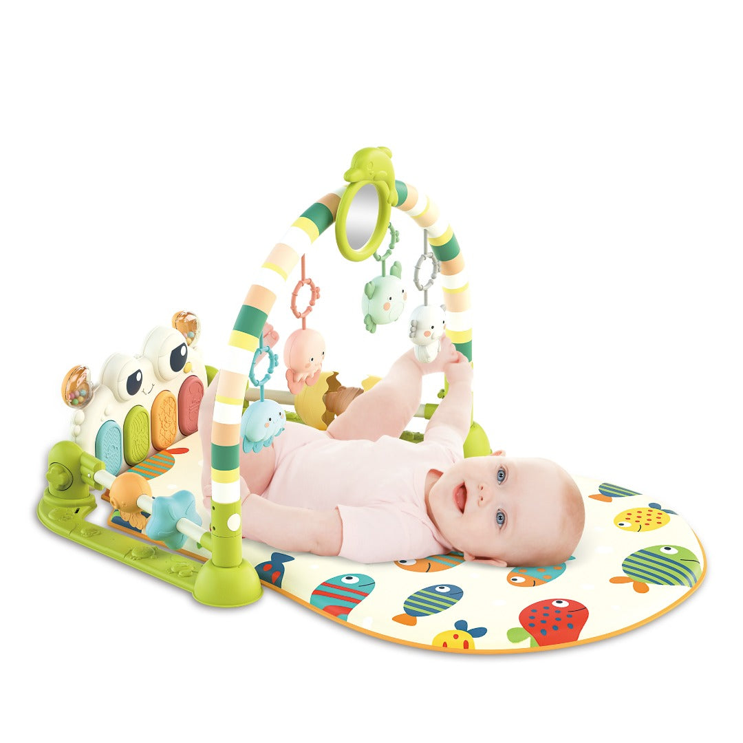 Coo11 Babycare Educational, Fitness Rack, Kick and Play Piano, Gym Activity Center with Music and Lights, Electronic Learning Toys for Infants, Toddlers, Newborn, Girls and Boys Ages 0 to 6 Months