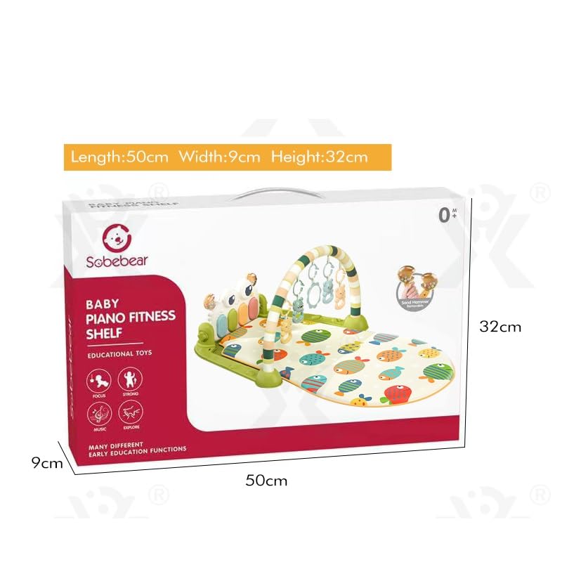Coo11 Babycare Educational, Fitness Rack, Kick and Play Piano, Gym Activity Center with Music and Lights, Electronic Learning Toys for Infants, Toddlers, Newborn, Girls and Boys Ages 0 to 6 Months