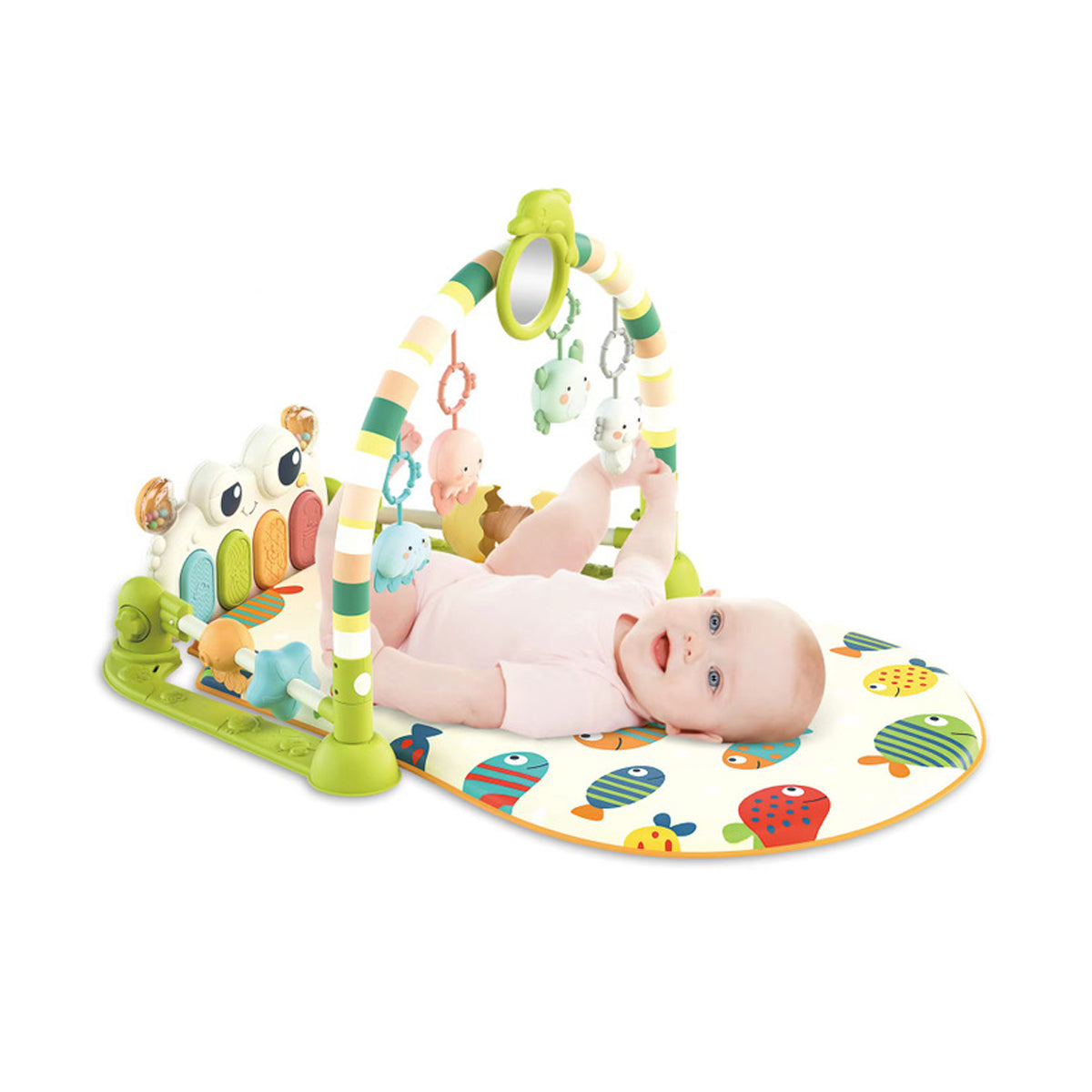 Coo11 Babycare Educational, Fitness Rack, Kick and Play Piano, Gym Activity Center with Music and Lights, Electronic Learning Toys for Infants, Toddlers, Newborn, Girls and Boys Ages 0 to 6 Months