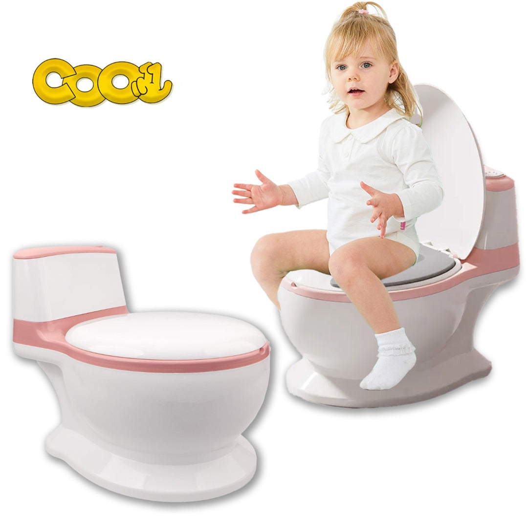 Coo11 Kids Potty Training Seat|Travel Potty Toilet Seat|Removable Bowl|Soft PU Cushion|Suitable Gift for 18+ Months Toddlers and Kids (Pink)