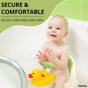 Coo11 InFant Bath Seat|Baby Bath Seat|Secure and ,Non-Slip soft and Comfortable New Born Breathable Rubber Soft with Back Support Chair (Green ) 6 month and Up