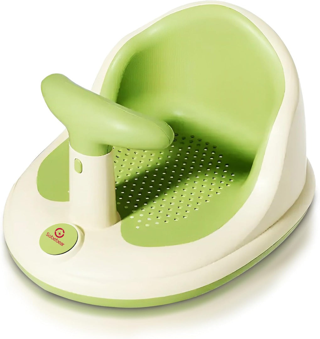 Coo11 InFant Bath Seat|Baby Bath Seat|Secure and ,Non-Slip soft and Comfortable New Born Breathable Rubber Soft with Back Support Chair (Green ) 6 month and Up