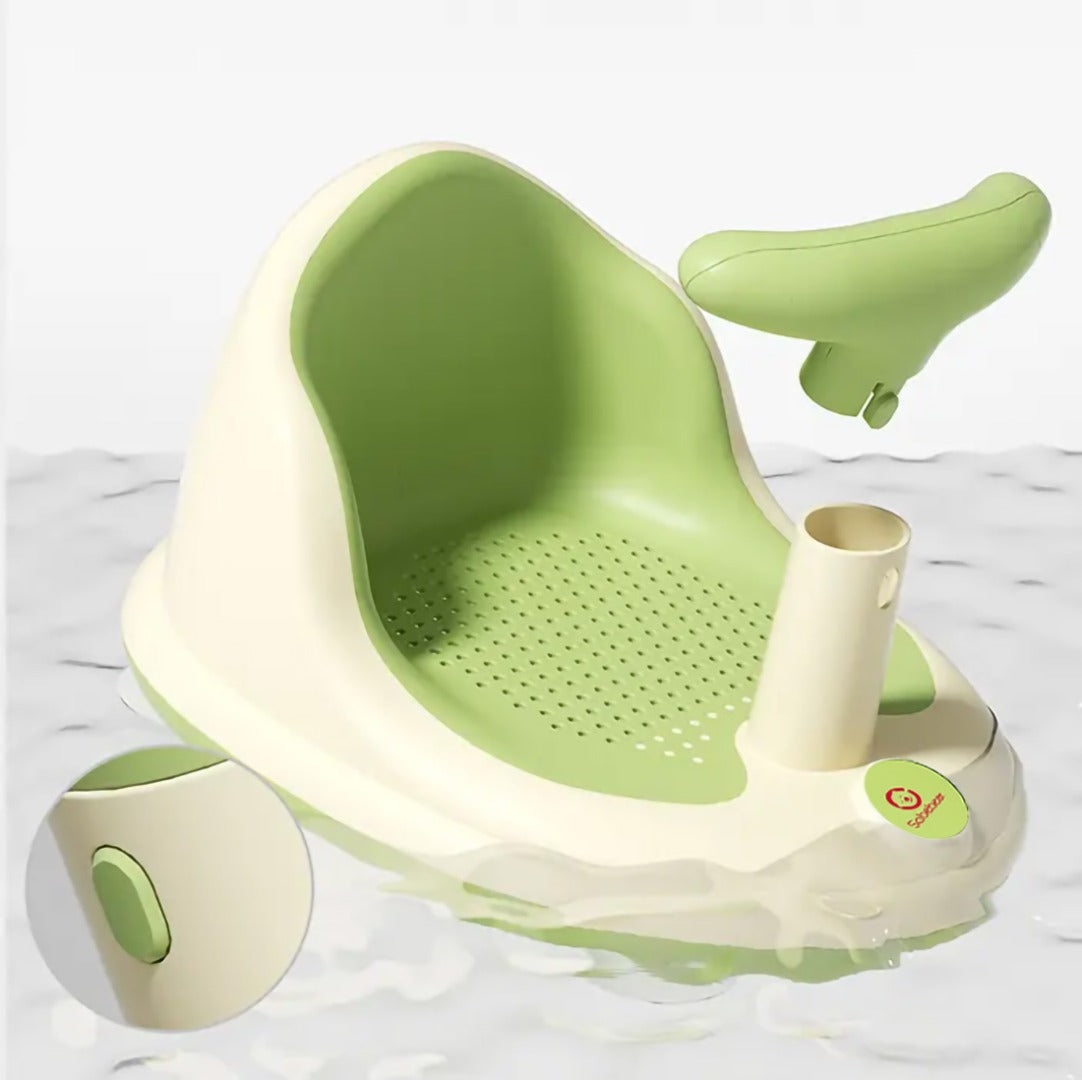 Coo11 InFant Bath Seat|Baby Bath Seat|Secure and ,Non-Slip soft and Comfortable New Born Breathable Rubber Soft with Back Support Chair (Green ) 6 month and Up