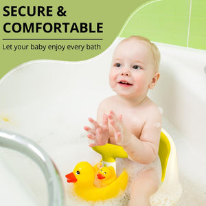 Coo11 InFant Bath Seat|Baby Bath Seat|Secure and ,Non-Slip soft and Comfortable New Born Breathable Rubber Soft with Back Support Chair (Yellow) 6 month and Up