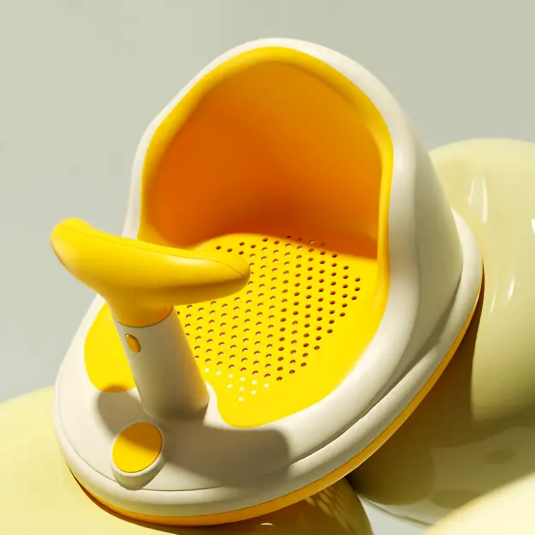 Coo11 InFant Bath Seat|Baby Bath Seat|Secure and ,Non-Slip soft and Comfortable New Born Breathable Rubber Soft with Back Support Chair (Yellow) 6 month and Up
