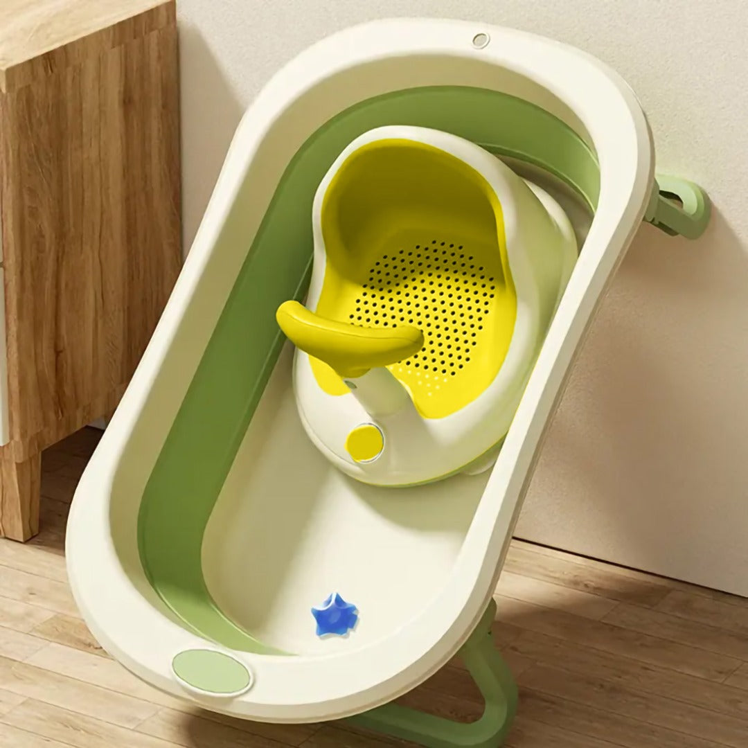 Coo11 InFant Bath Seat|Baby Bath Seat|Secure and ,Non-Slip soft and Comfortable New Born Breathable Rubber Soft with Back Support Chair (Yellow) 6 month and Up