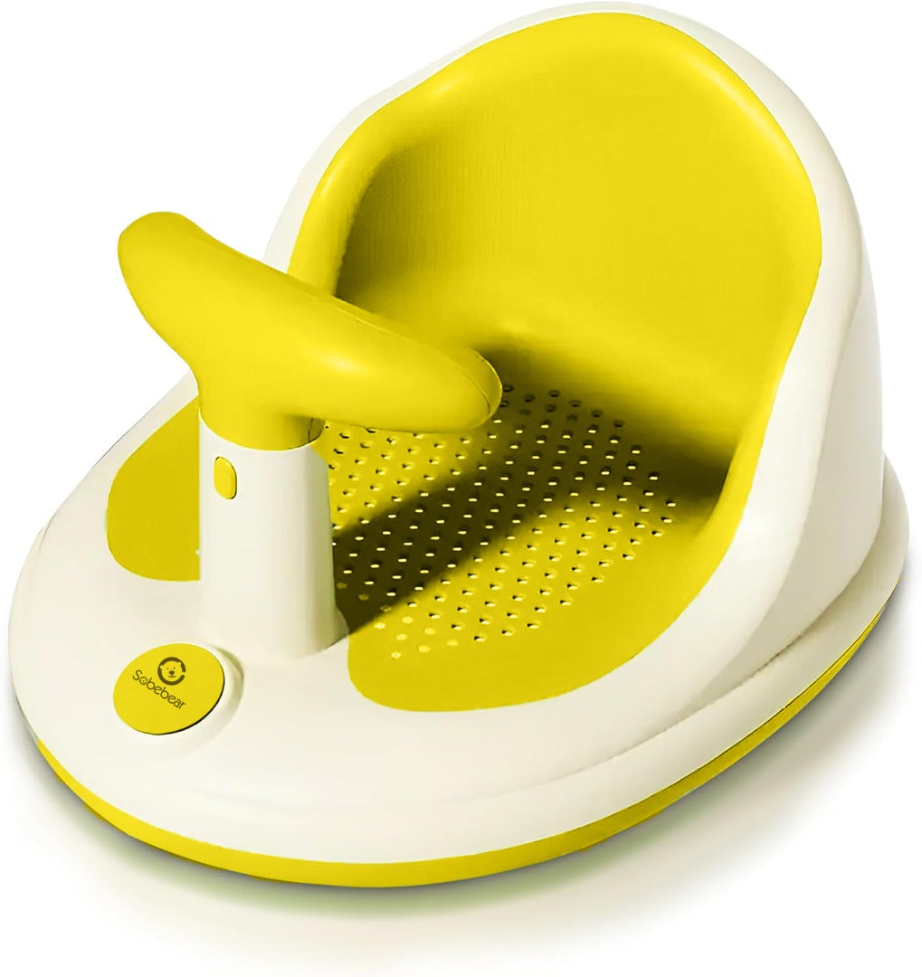 Coo11 InFant Bath Seat|Baby Bath Seat|Secure and ,Non-Slip soft and Comfortable New Born Breathable Rubber Soft with Back Support Chair (Yellow) 6 month and Up