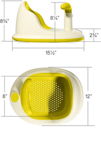 Coo11 InFant Bath Seat|Baby Bath Seat|Secure and ,Non-Slip soft and Comfortable New Born Breathable Rubber Soft with Back Support Chair (Yellow) 6 month and Up