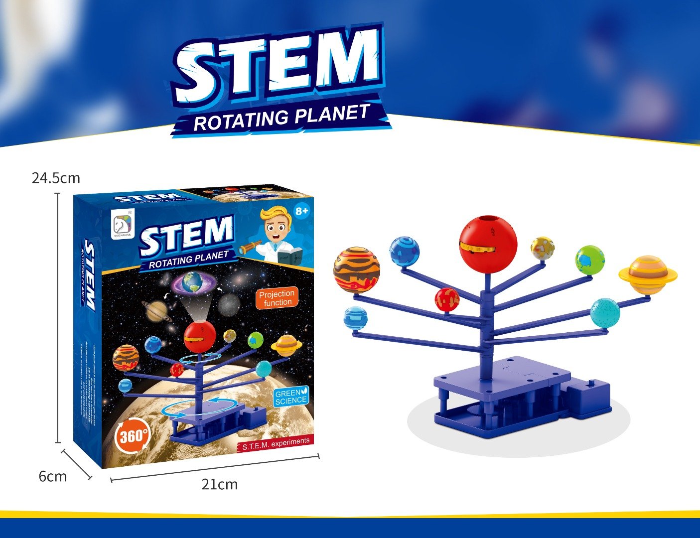 Sobebear Combo Pack- Planets Solar System Science Astronomy Space Planets Exploration Model Platinum Projector Toy with Garden Maze Planter Fun Science STEM Plant Growing for Girls & Boys Age 8+ Year