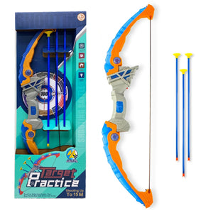 Coo11 Large 61CM Kids LED Light Bow and Arrow with light Archery Set Includes 1 Bow card Targets 3 Suction Cups Arrows, Indoor Outdoor activity Toys for Gift for Boys & Girls Age (Pack of 2)