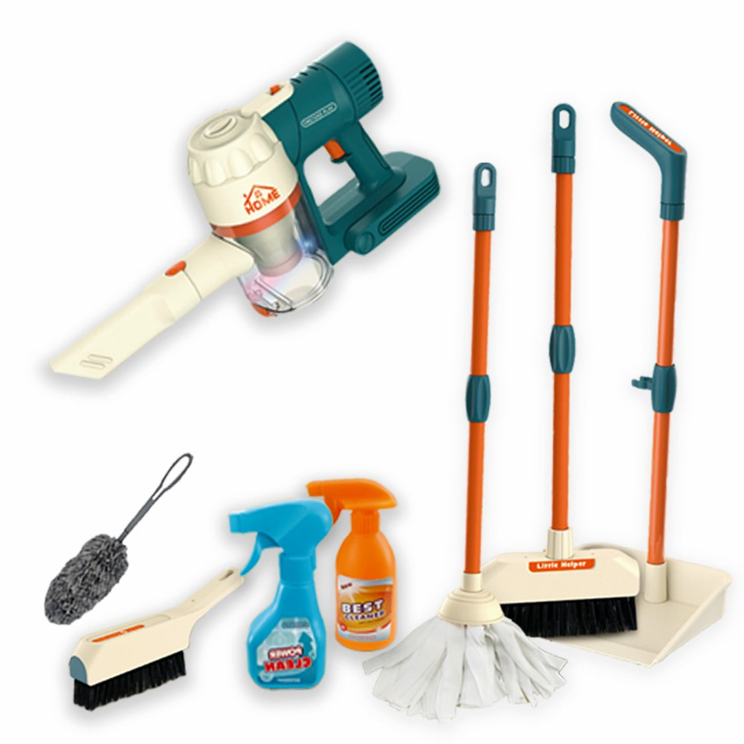 Coo11 Kids 3 in1 Kitchen Housekeeping Vacuum Cleaners and Kitchen Pretend Play Toy Housekeeping Tools Home Cleaning Accessories Toy for Kids 3 Years and Up