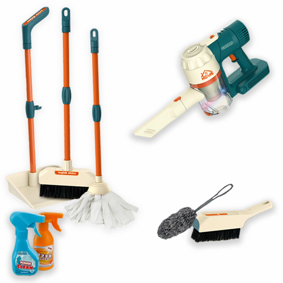 Coo11 Kids 3 in1 Kitchen Housekeeping Vacuum Cleaners and Kitchen Pretend Play Toy Housekeeping Tools Home Cleaning Accessories Toy for Kids 3 Years and Up