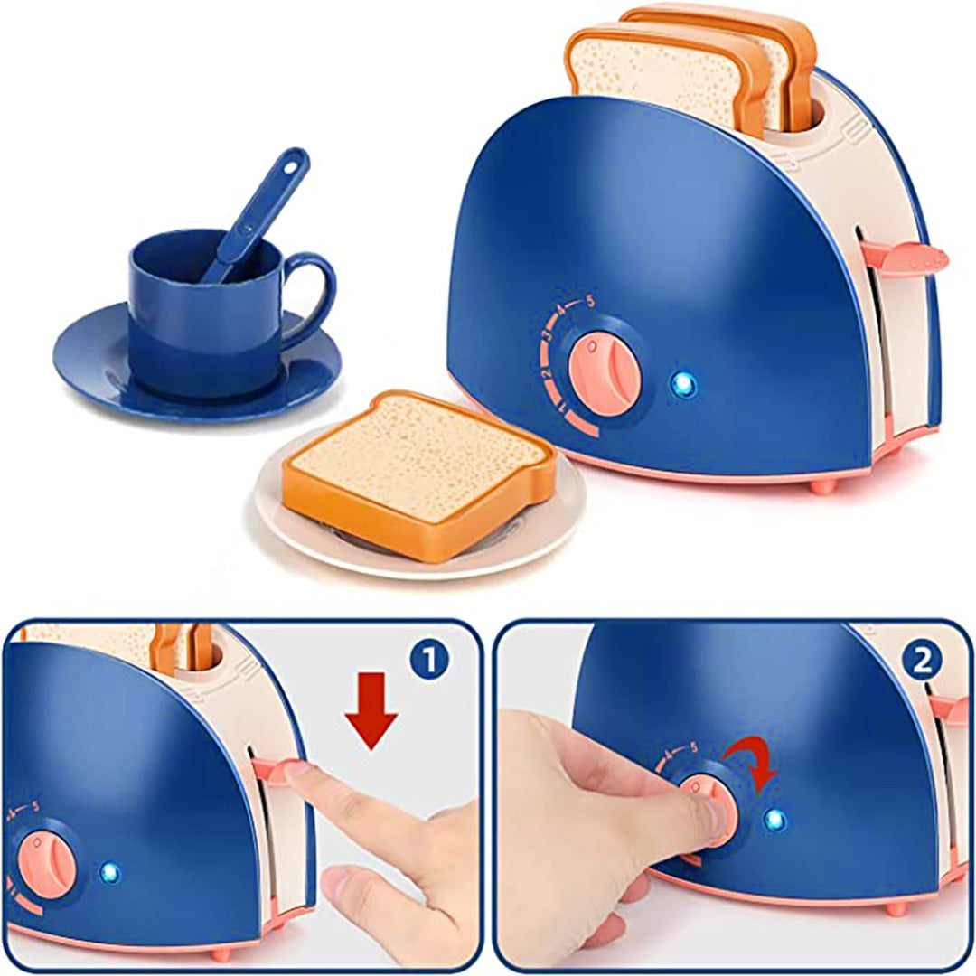 Coo11 Kids Toaster Mixer Blender Kitchen Appliances and Home Appliances Kitchen Pretend Play Coffee Maker Machine Toy for Kids 3 Years and up