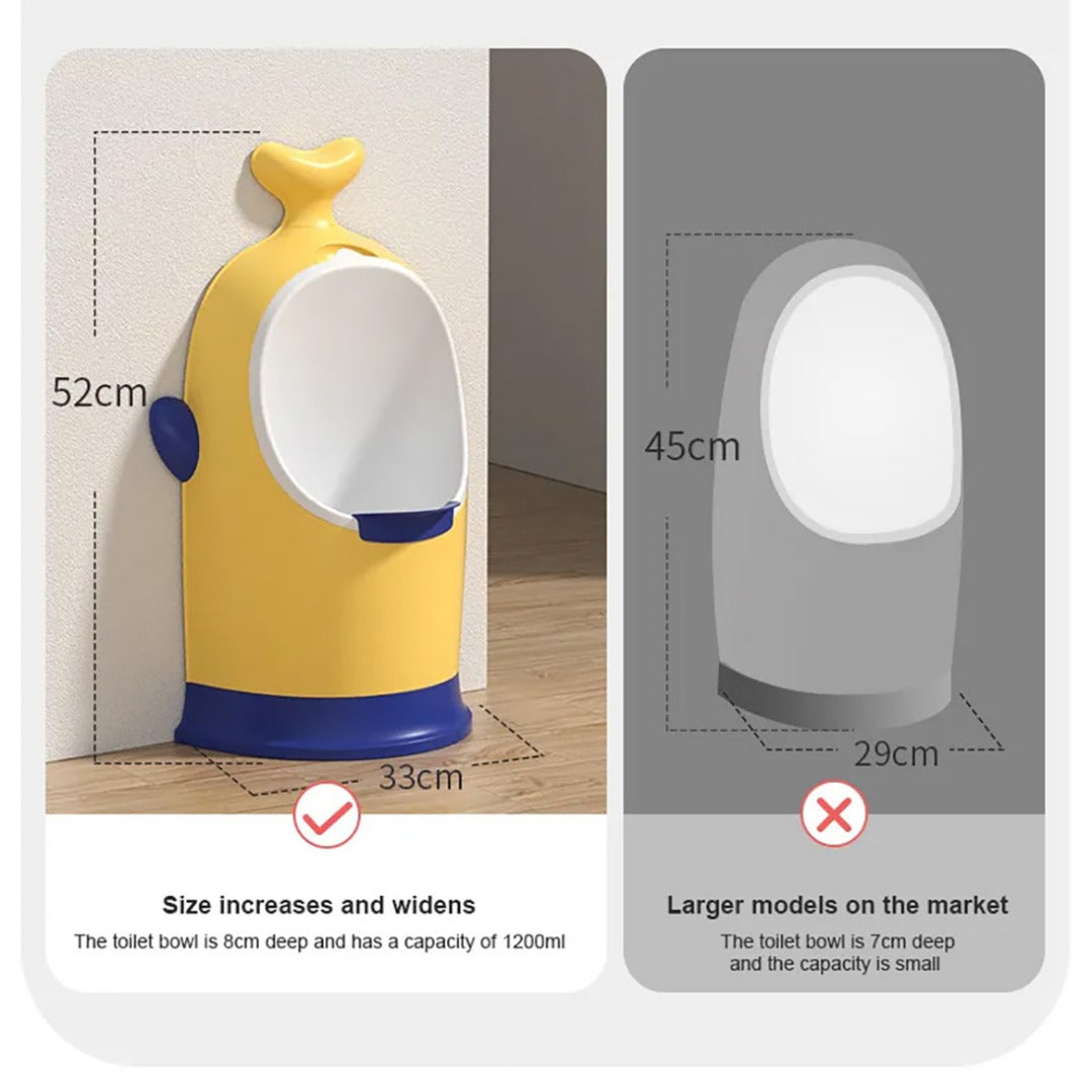 Coo11 Urinal for Toddlers Wall Mounted Stand Up Potty Urinal toilet Adjustable Height Whale Design Baby Urinal Pot, Toilet Training Pee Stand, Easy to Clean, Convenient for 1 year & Above (Yellow)