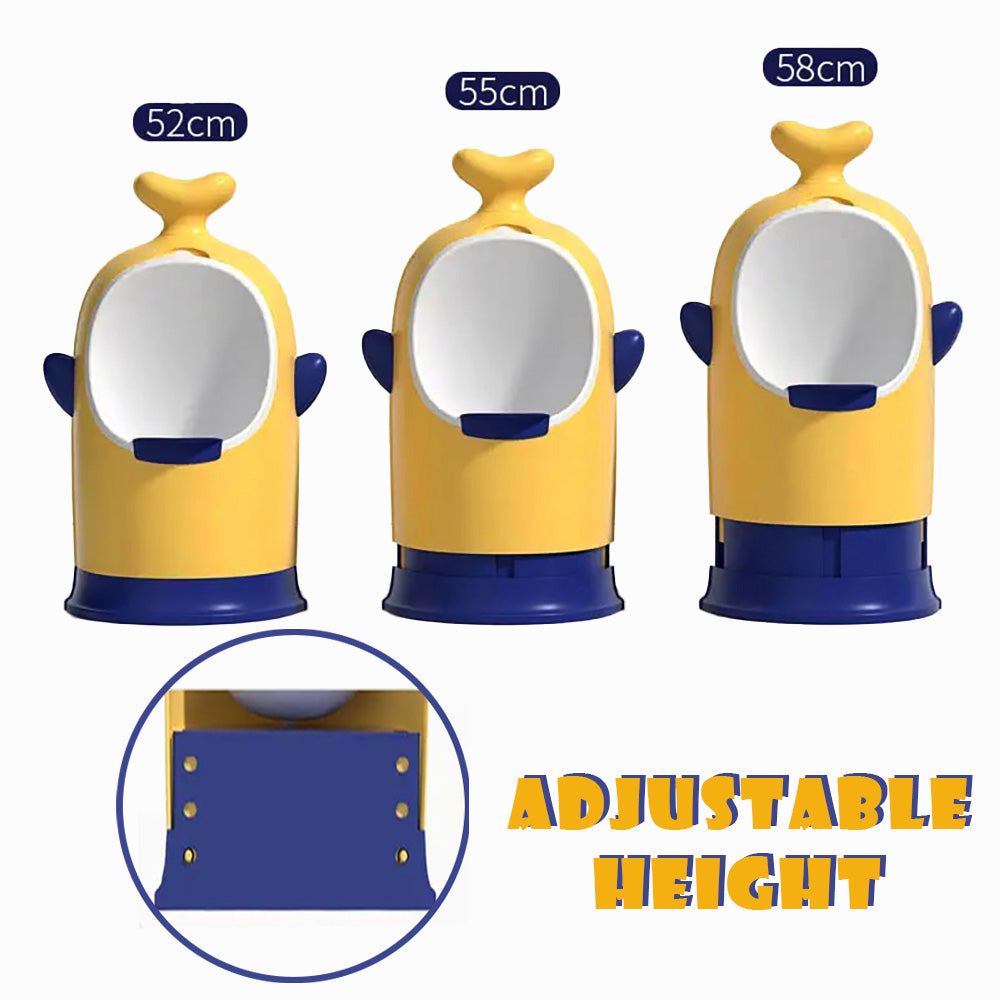 Coo11 Urinal for Toddlers Wall Mounted Stand Up Potty Urinal toilet Adjustable Height Whale Design Baby Urinal Pot, Toilet Training Pee Stand, Easy to Clean, Convenient for 1 year & Above (Yellow)