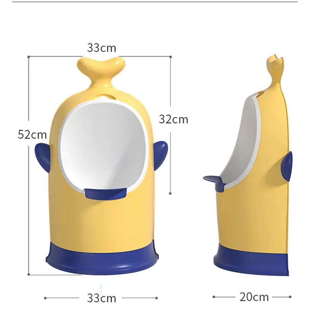 Coo11 Urinal for Toddlers Wall Mounted Stand Up Potty Urinal toilet Adjustable Height Whale Design Baby Urinal Pot, Toilet Training Pee Stand, Easy to Clean, Convenient for 1 year & Above (Yellow)