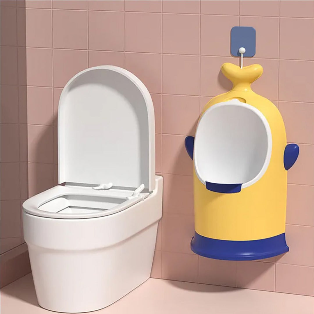 Coo11 Urinal for Toddlers Wall Mounted Stand Up Potty Urinal toilet Adjustable Height Whale Design Baby Urinal Pot, Toilet Training Pee Stand, Easy to Clean, Convenient for 1 year & Above (Yellow)