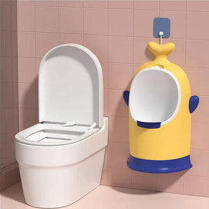 Coo11 Urinal for Toddlers Wall Mounted Stand Up Potty Urinal toilet Adjustable Height Whale Design Baby Urinal Pot, Toilet Training Pee Stand, Easy to Clean, Convenient for 1 year & Above (Yellow)