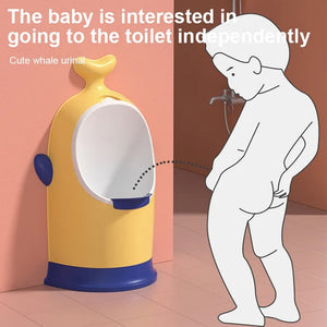 Coo11 Urinal for Toddlers Wall Mounted Stand Up Potty Urinal toilet Adjustable Height Whale Design Baby Urinal Pot, Toilet Training Pee Stand, Easy to Clean, Convenient for 1 year & Above (Yellow)