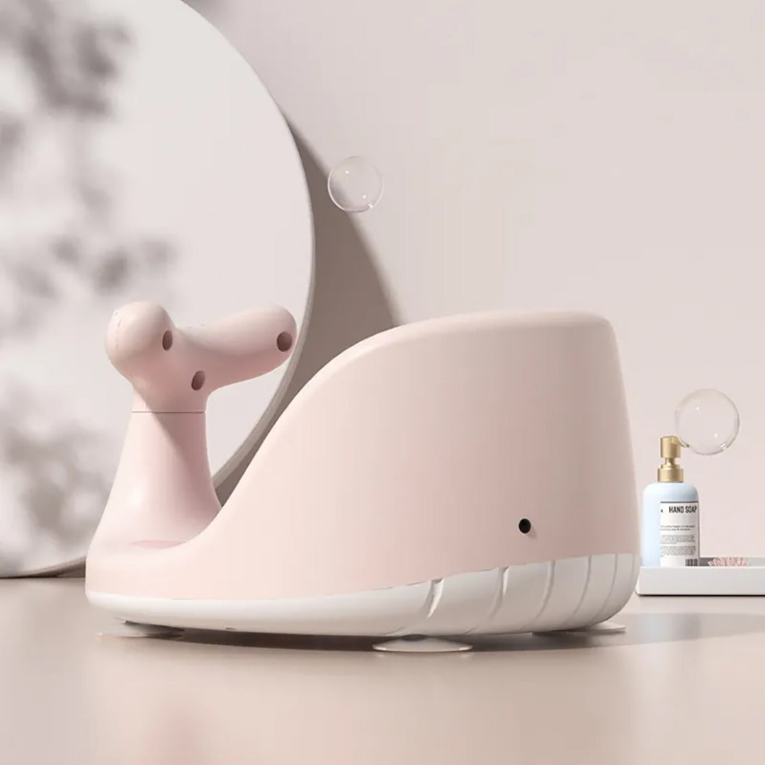 COO11 Baby Bath seating Dolphin Shaped Portable Seat for Sit Up From 6 to 36 Months Old Infant New Born Breathable Rubber Soft with Back Support Chair Blue (Pink)