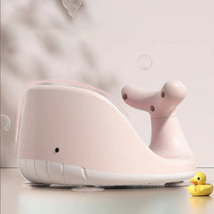 COO11 Baby Bath seating Dolphin Shaped Portable Seat for Sit Up From 6 to 36 Months Old Infant New Born Breathable Rubber Soft with Back Support Chair Blue (Pink)