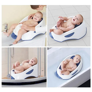 COO11 Reborn Baby Bath Rack for Kids and Infants with Recline Height and Soft Bottom Anti-Skid Flat Foldable and Easy to Store Breathable Side Protection and Water Vent Blue (Blue)