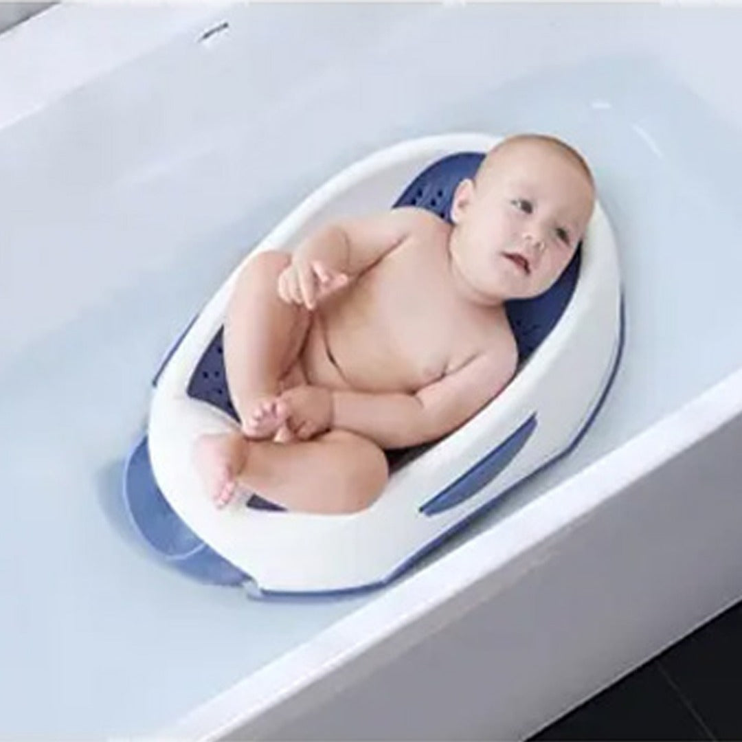 COO11 Reborn Baby Bath Rack for Kids and Infants with Recline Height and Soft Bottom Anti-Skid Flat Foldable and Easy to Store Breathable Side Protection and Water Vent Blue (Blue)