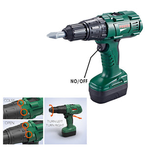 Coo11 Kids Pretend Play Construction Tool Set of Drill Machine, Wrench, Pliers, Nuts and Bolts, Drill Head and other Play accessories for Toddler Boys