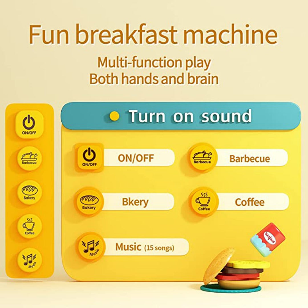 Coo11 Kids Microwave Oven Coffee Set, Kitchen Accessories Toy, Electronic Induction Cooktop, 47 Pcs Kitchen Play Set for 3 Years and up (Green and Red)