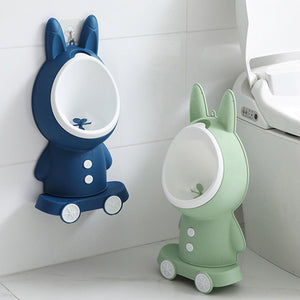 Coo11 Boys Wall-Mounted Rabbit Design Urinal Pot, Toddler Toilet Training Pee Stand, Adjustable Height, Easy to Clean, Lightweight, Convenient for 6 Months to 5 Years kids, Easy to Use
