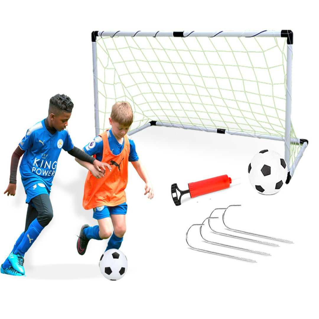 Coo11 Kids Soccer Training with Football Net Play Set Stand for Garden Training Indoor Outdoor Increase Coordination & Footwork One Goal Net Sport Games