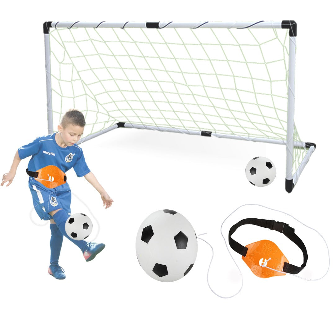 Coo11 Kids Soccer Training with Football Net Play Set Stand for Garden Training Indoor Outdoor Increase Coordination & Footwork One Goal Net Sport Games