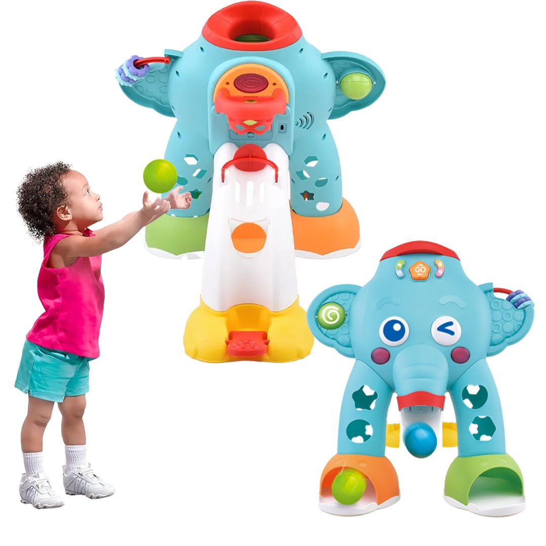 Coo11 Kids Ball Popper Puzzel Toy Happy Elephant Play Ball Toy with Light and Sound