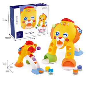 Coo11 Kids Ball Popper Puzzel Toy Cute Lion Play Ball Toy with Light and Sound