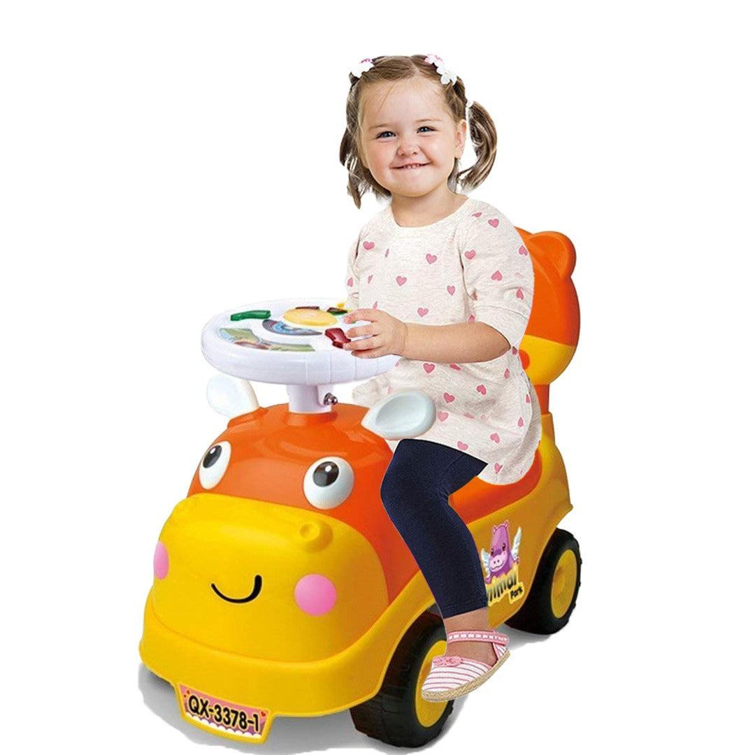 Coo11 Kids Ride-on Push Car 4 Wheel Push Car Fun Animal Design with Music & Sound Toy