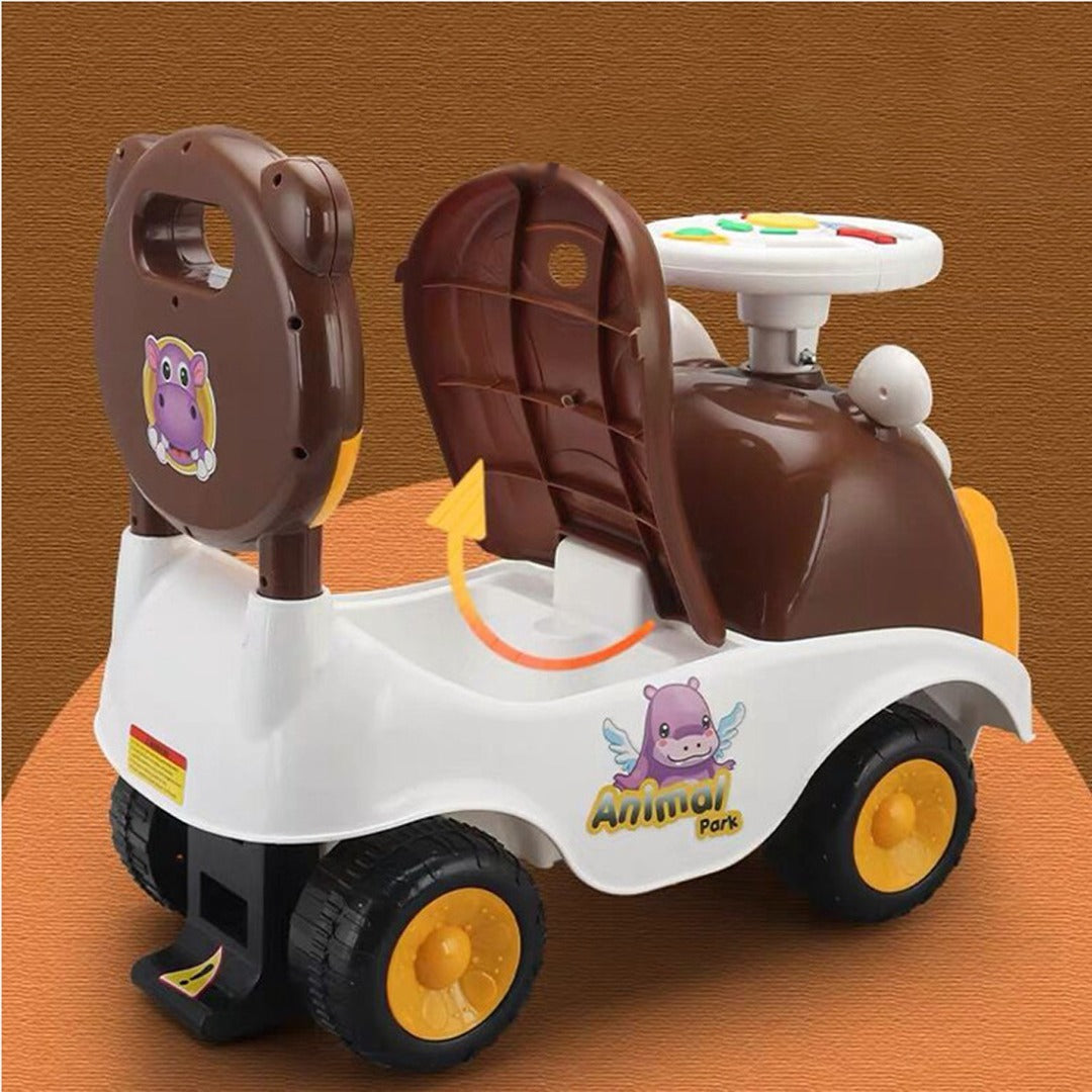 Coo11 Kids Ride-on Push Car 4 Wheel Push Car Fun Animal Design with Music & Sound Toy