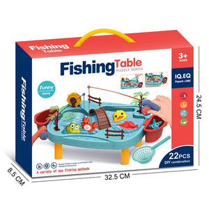 COO11 Kids 22 Pcs Fishing Table with 2x Fishing Toy Bath Toys for