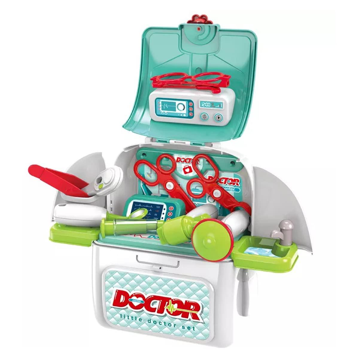 Coo11 2-in-1 Doctor Kit for Kids, Medical Backpack, Improves Skill & Development, Eduaction Fun, Pretend Play Set, Simulation Props, Gift for Boys and Girls, Suitable for 3+