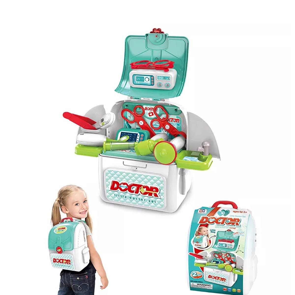 Coo11 2-in-1 Doctor Kit for Kids, Medical Backpack, Improves Skill & Development, Eduaction Fun, Pretend Play Set, Simulation Props, Gift for Boys and Girls, Suitable for 3+