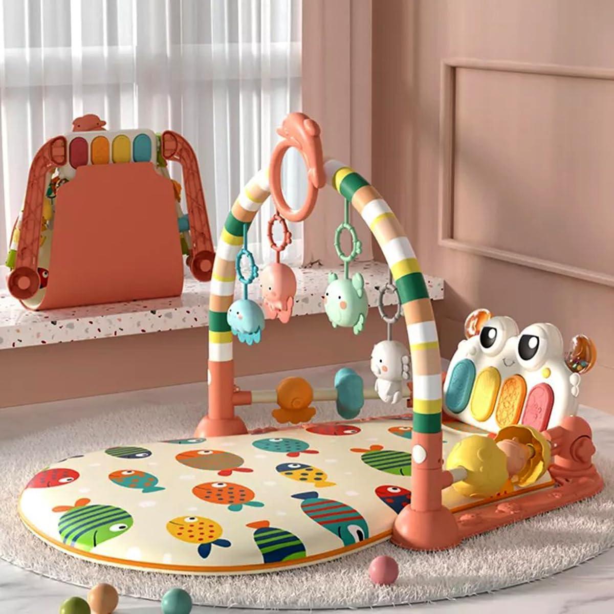Baby Piano Gym mat Activity MAt with Toys and ratthle