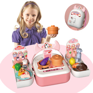 Children's Mini Kitchen Complete Cooking Girl Small Kitchen Set