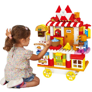 Coo11 Kids 116 Pcs Candy Cart Sweet House Building Blocks, Accessories Food Play e, Best Educational Role play Construction Toys Gift for Boys Girls, Adventure, Perfect Gift set