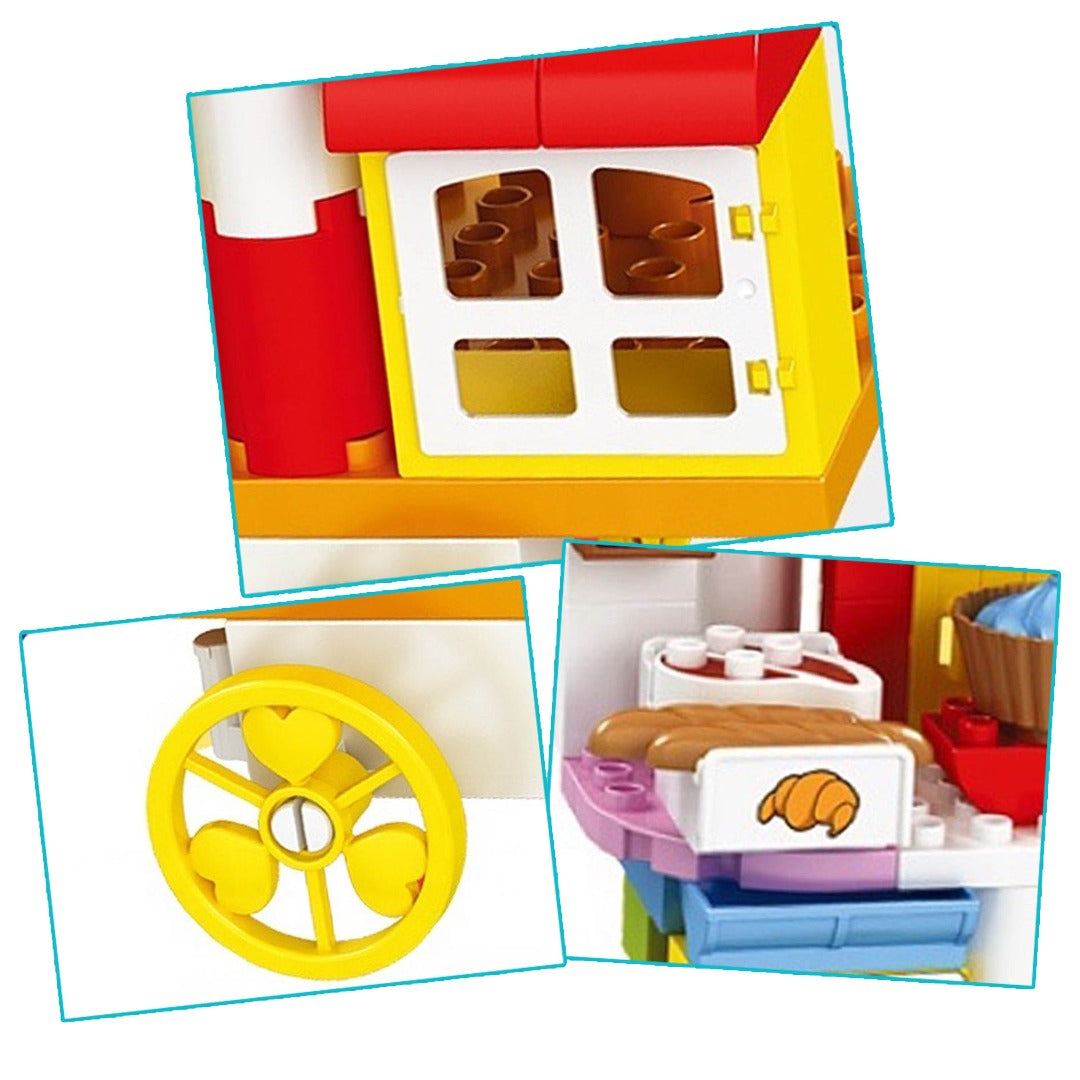 Coo11 Kids 116 Pcs Candy Cart Sweet House Building Blocks, Accessories Food Play e, Best Educational Role play Construction Toys Gift for Boys Girls, Adventure, Perfect Gift set