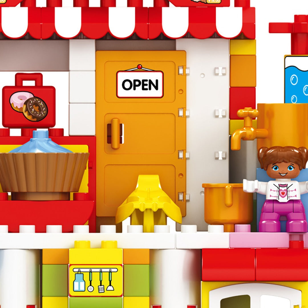 Coo11 Kids 116 Pcs Candy Cart Sweet House Building Blocks, Accessories Food Play e, Best Educational Role play Construction Toys Gift for Boys Girls, Adventure, Perfect Gift set