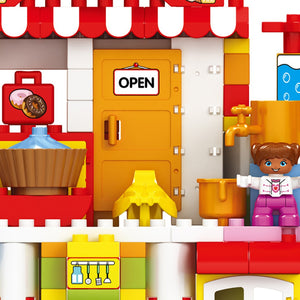 Coo11 Kids 116 Pcs Candy Cart Sweet House Building Blocks, Accessories Food Play e, Best Educational Role play Construction Toys Gift for Boys Girls, Adventure, Perfect Gift set